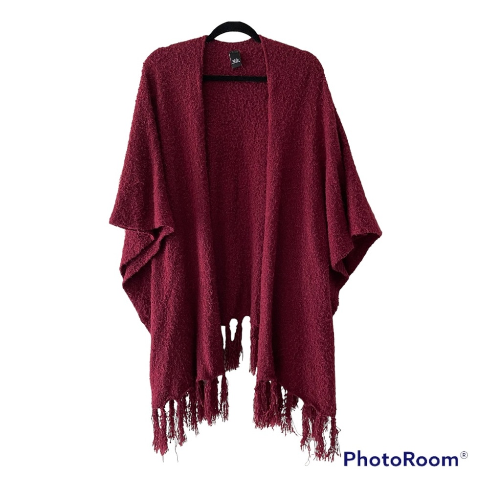 Burgundy Knit Ruana